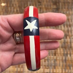 Patriotic hand painted wooden bangle bracelet